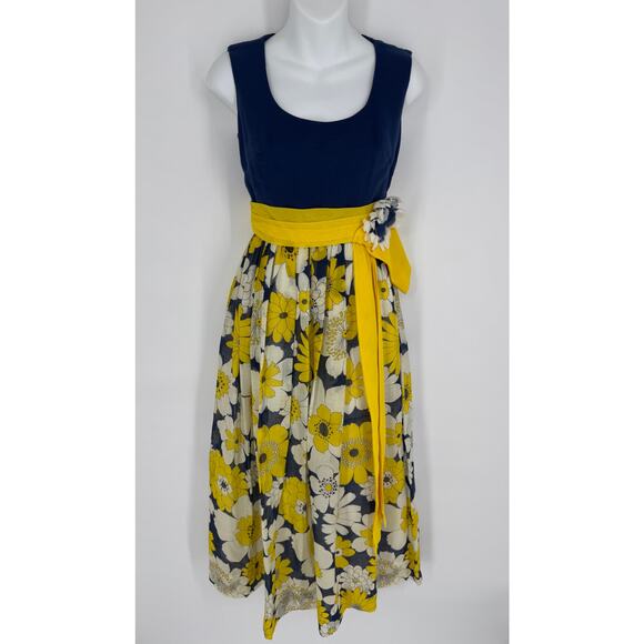 Miss Elliette California 70's Floral Midi Dress Size 6 - Picture 1 of 5